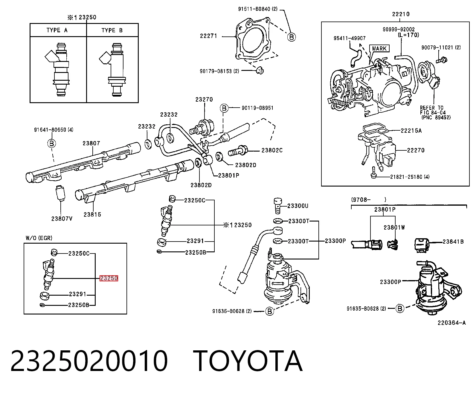 2325020010 Toyota Wtryskiwacz paliwa