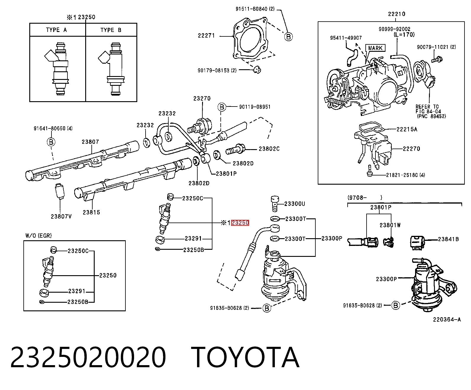 2325020020 Toyota Wtryskiwacz paliwa