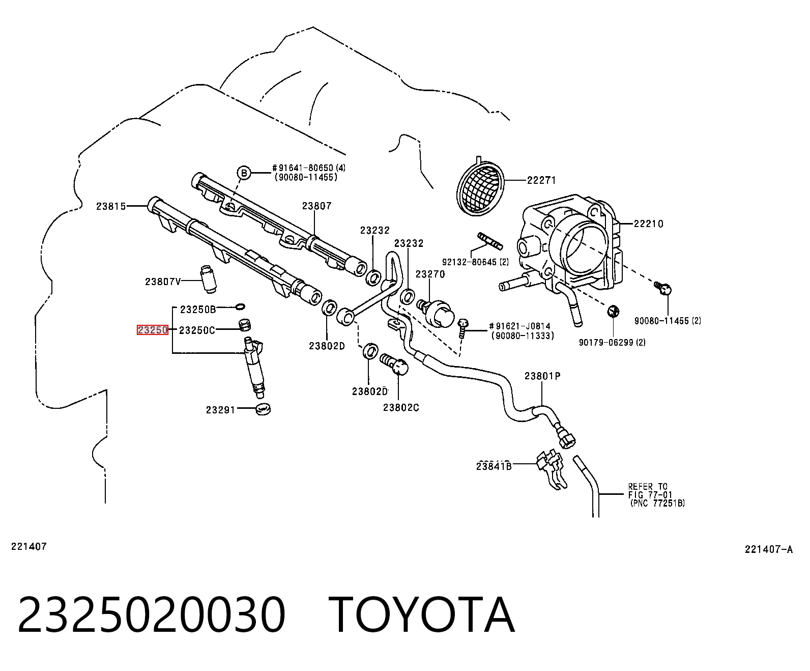 2325020030 Toyota Wtryskiwacz paliwa