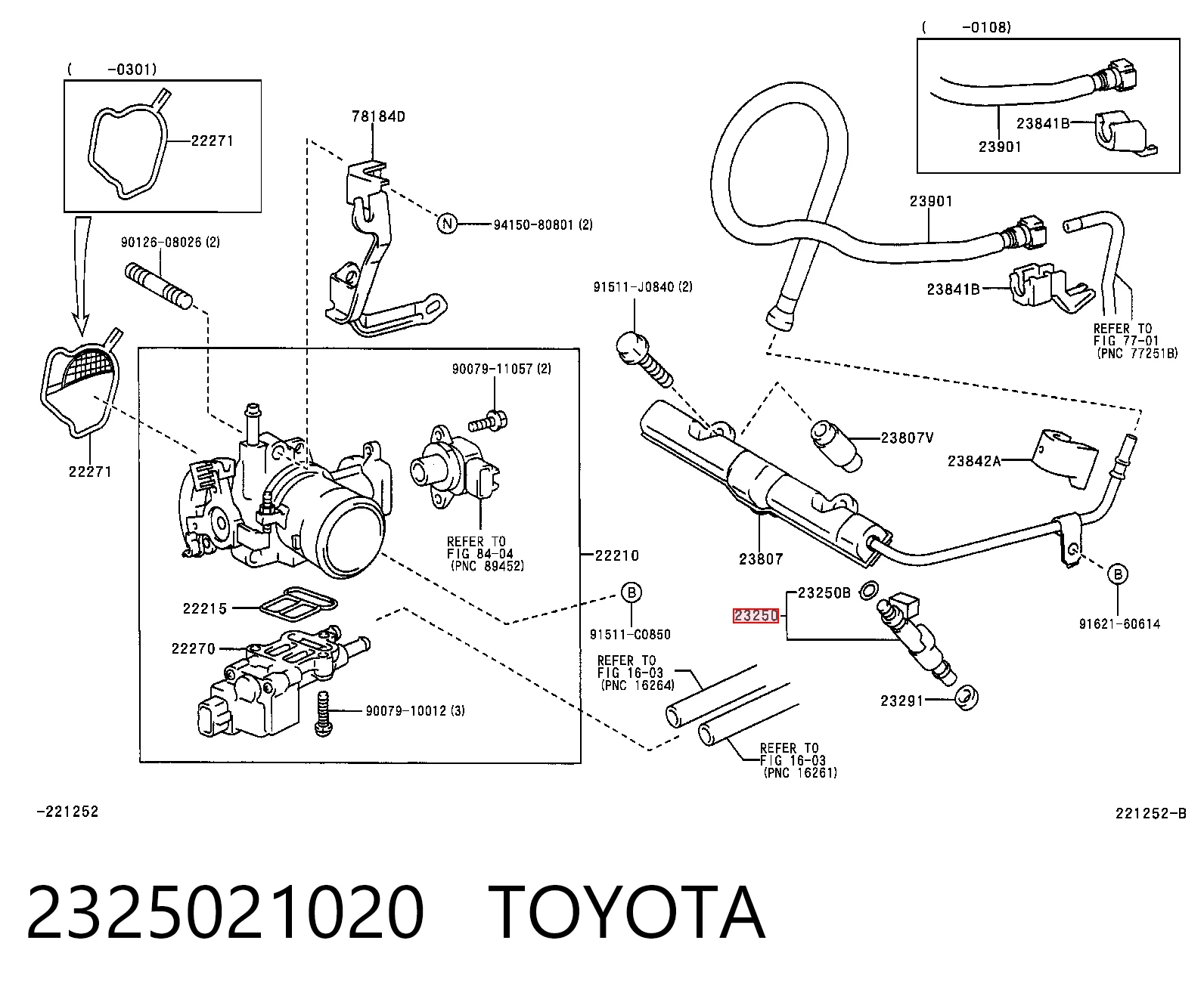 2325021020 Toyota Wtryskiwacz paliwa