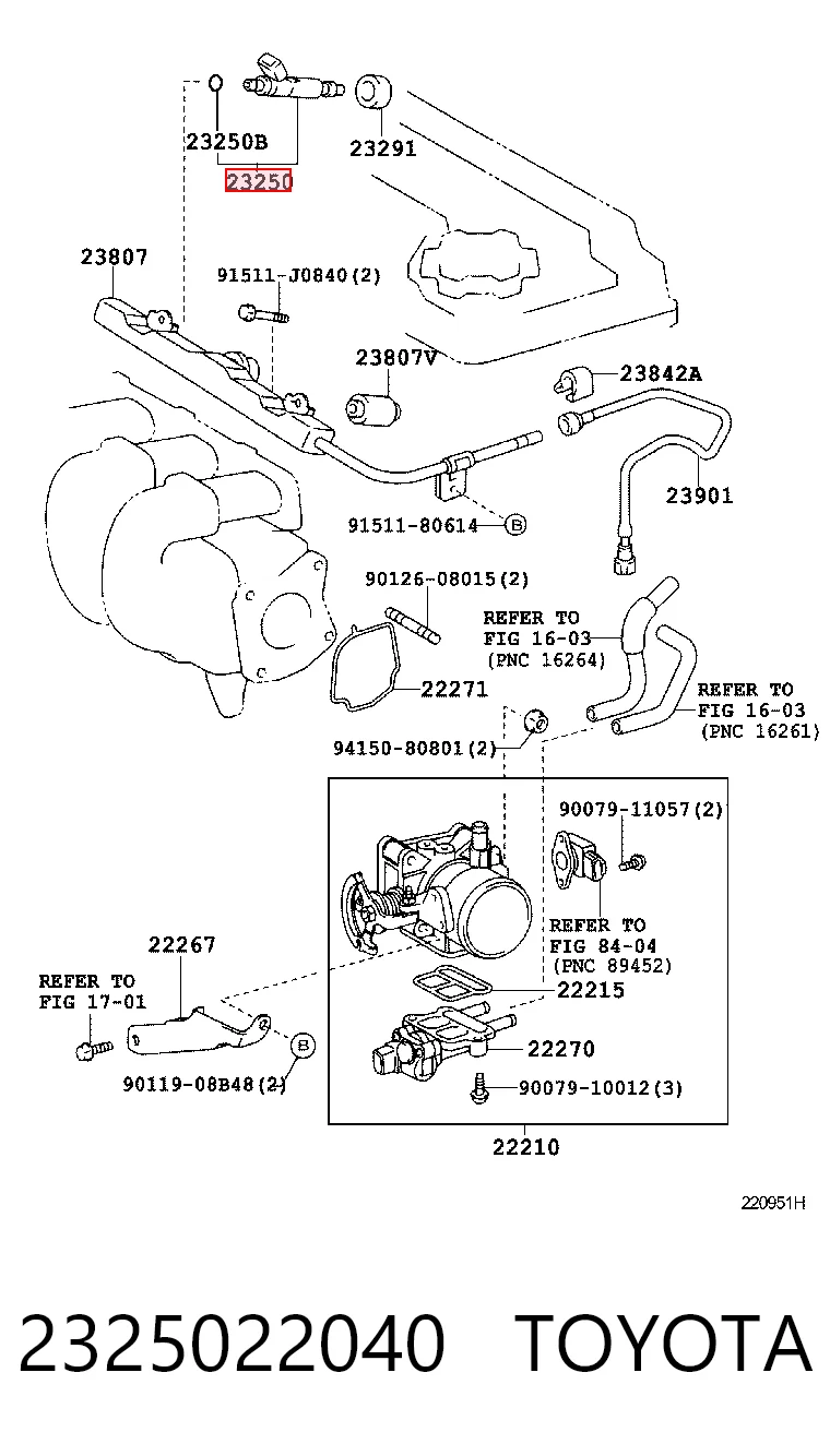 2325022040 Toyota Wtryskiwacz paliwa