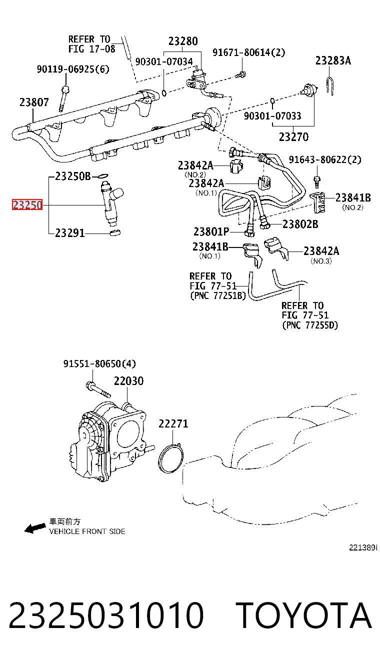 2325031010 Toyota Wtryskiwacz paliwa