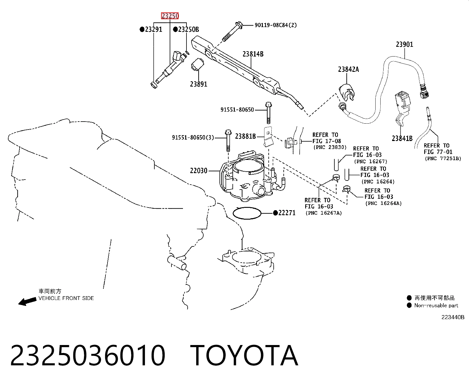 2325036010 Toyota Wtryskiwacz paliwa