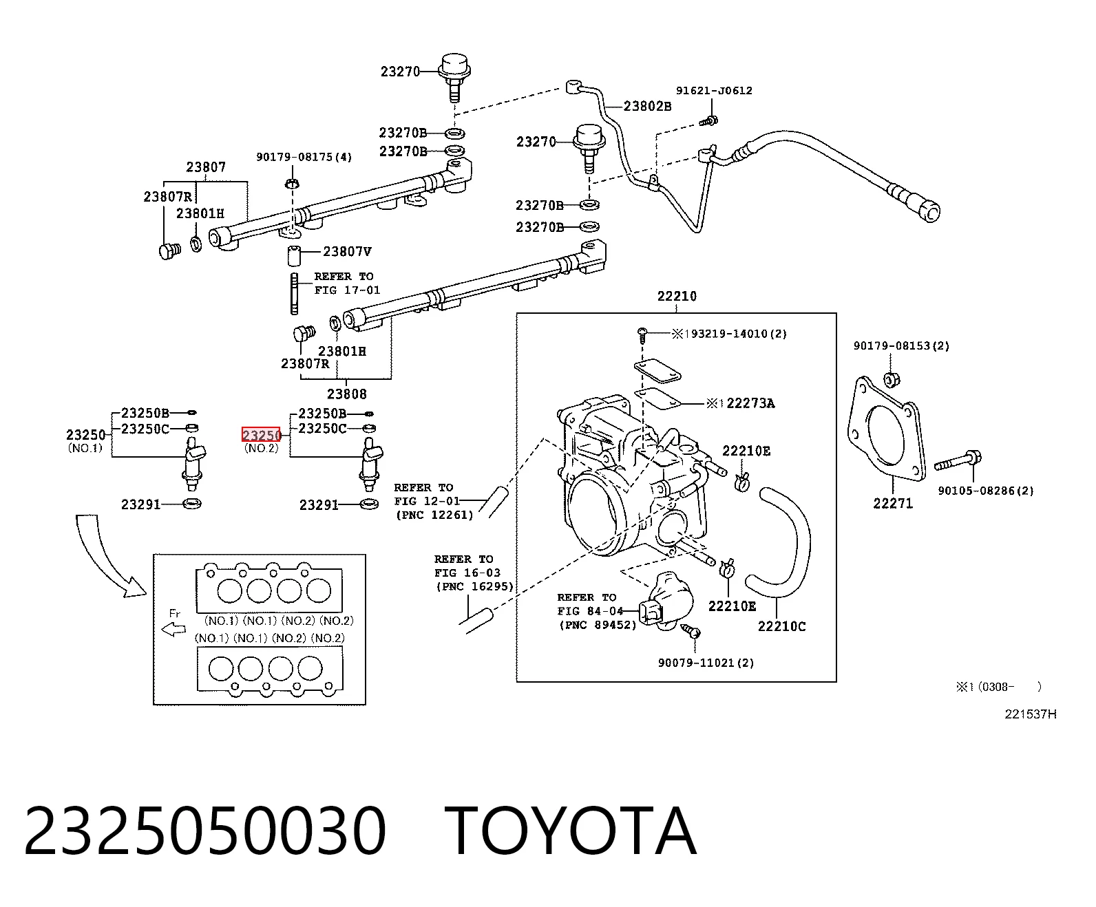 2325050030 Toyota Wtryskiwacz paliwa