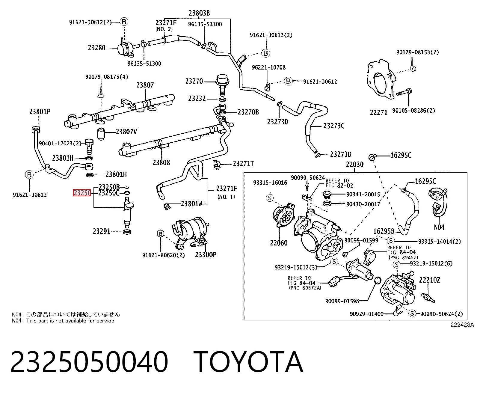 2325050040 Toyota Wtryskiwacz paliwa