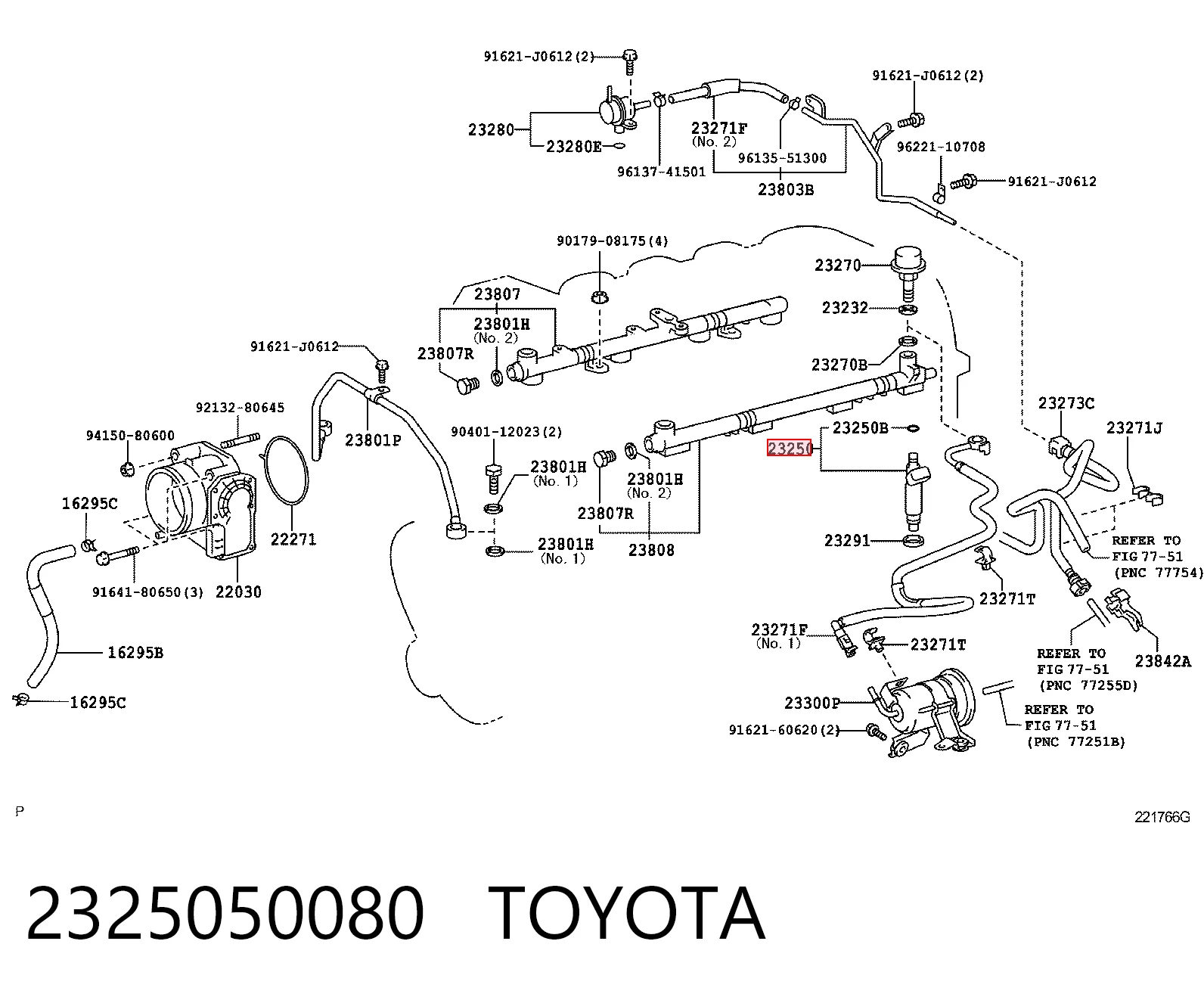 2325050080 Toyota Wtryskiwacz paliwa