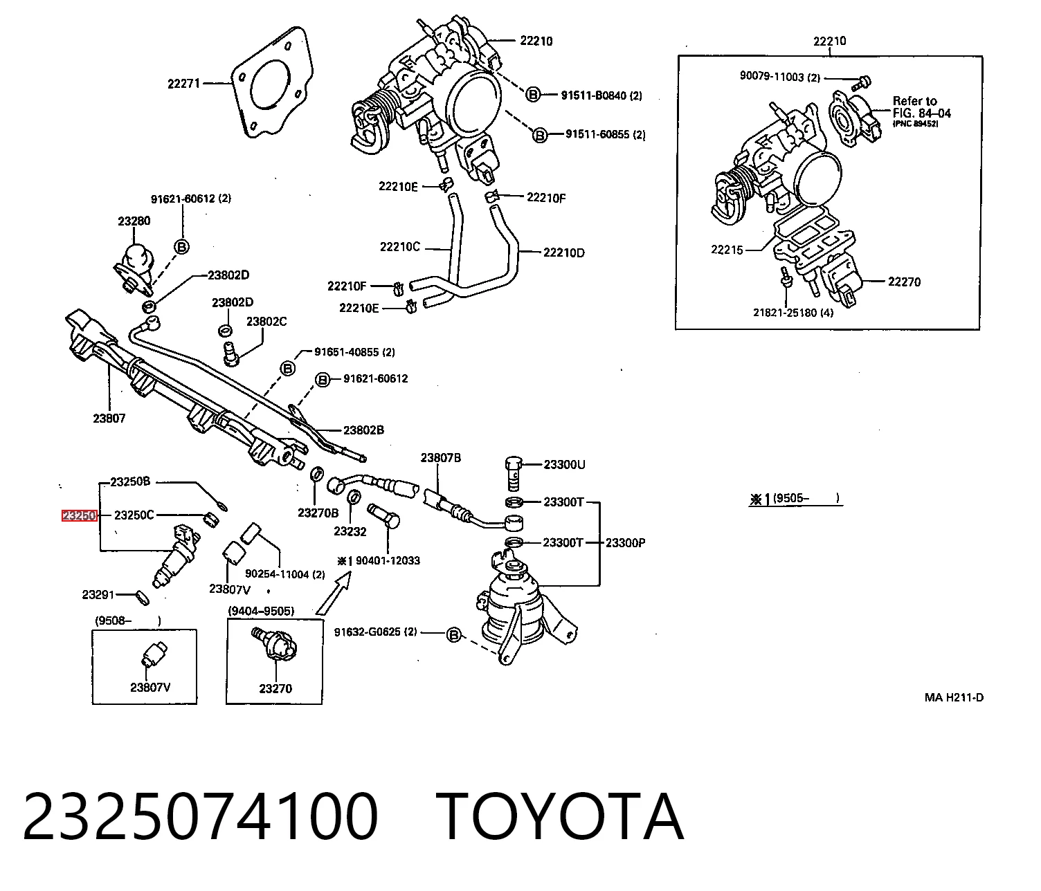 Do koszyka Wtryskiwacz paliwa Toyota Camry III V10