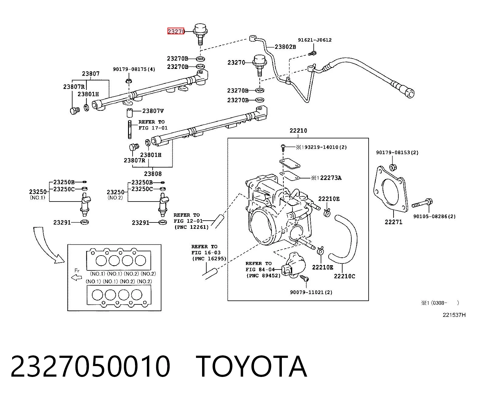 Regulator ciśnienia paliwa w listwie paliwowej do Toyota Land Cruiser  J200