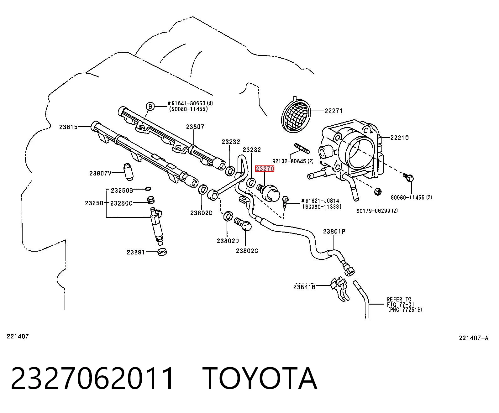 Do koszyka Regulator ciśnienia paliwa w listwie paliwowej Toyota Camry III V10