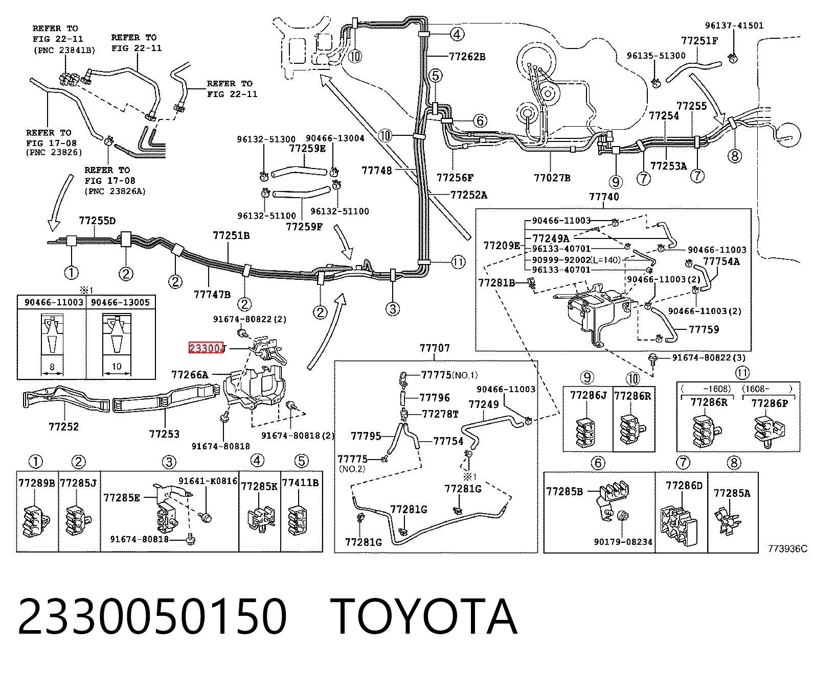 2330050150 Toyota Filtr paliwa