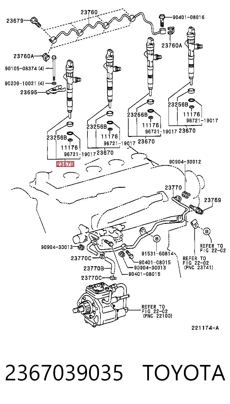 2367039035 Toyota Wtryskiwacz paliwa