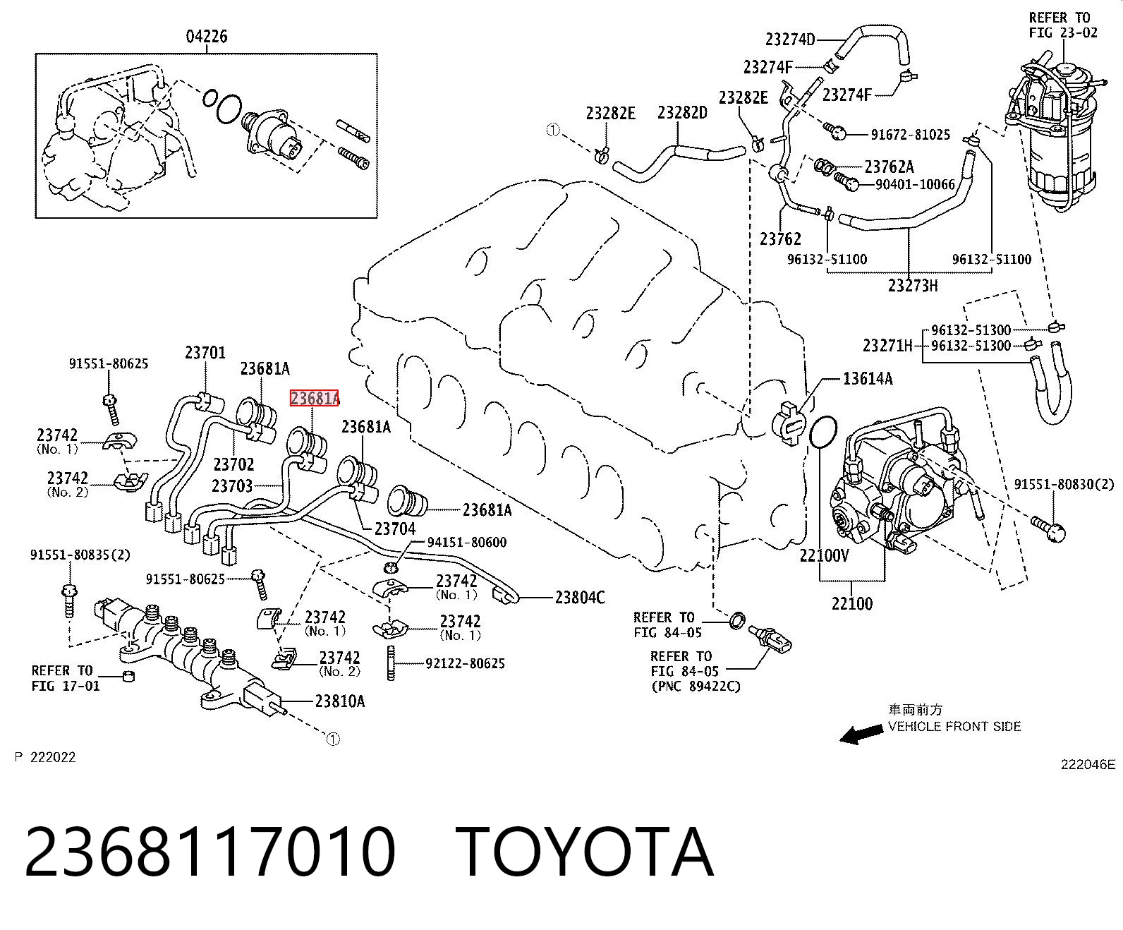 2368117010 Toyota Pierścień uszczelniający wtryskiwacza