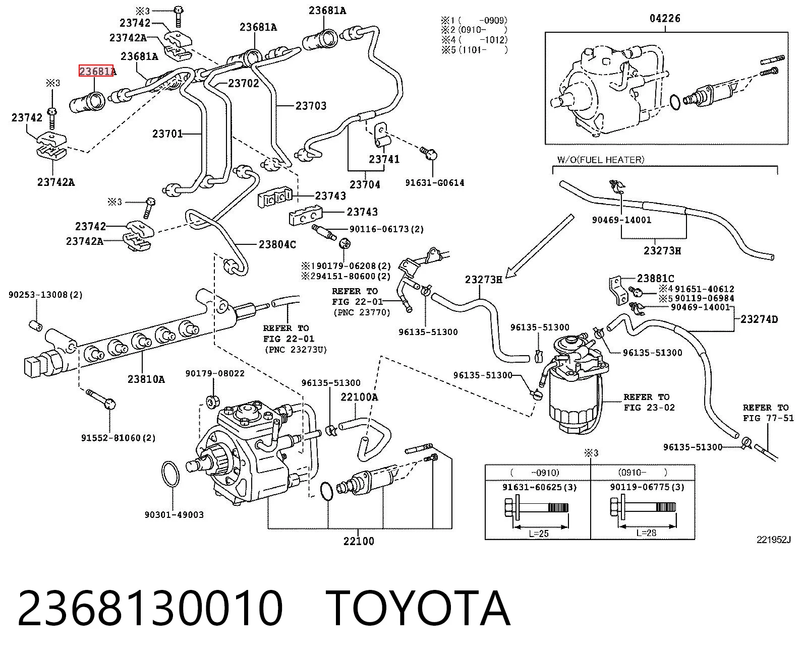 2368130010 Toyota Pierścień uszczelniający wtryskiwacza