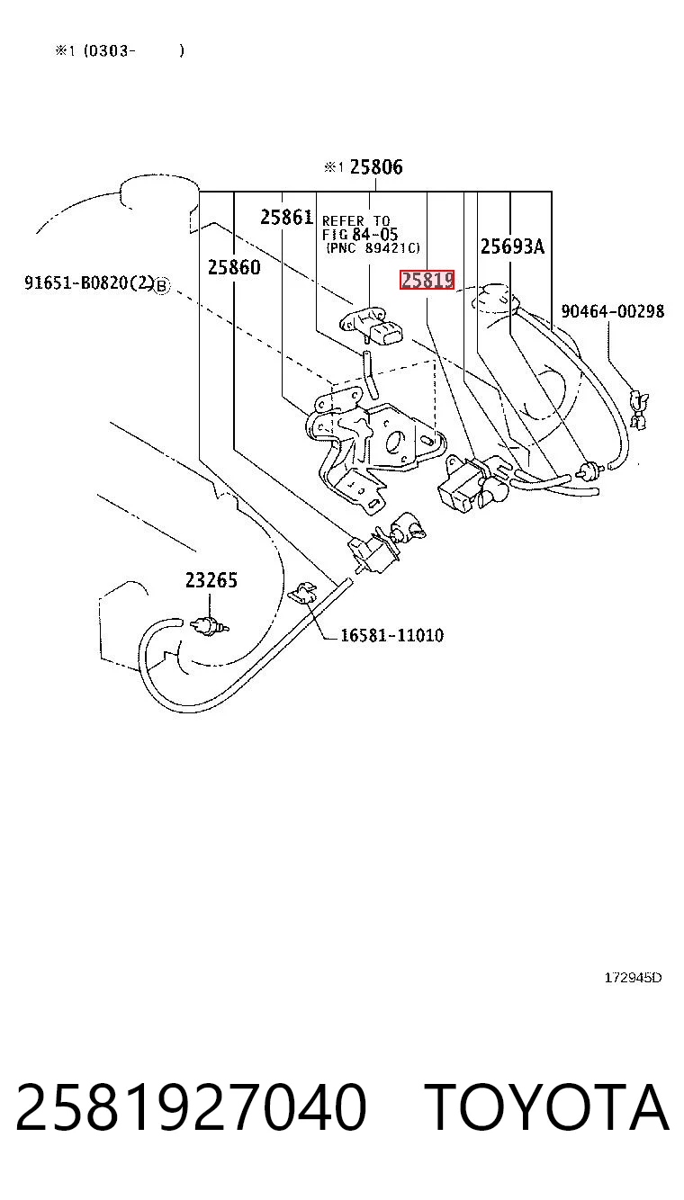 2581927040 Toyota Przetwornik ciśnienia (solenoid) doładowania