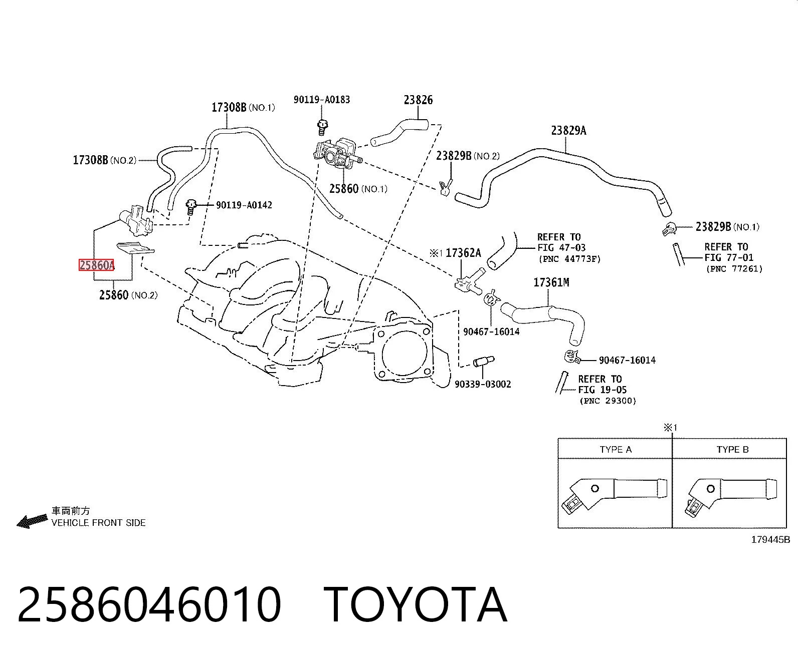 2586046010 Toyota Zawór recyrkulacji spalin EGR