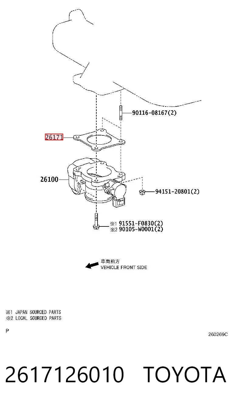 Uszczelka przepustnicy do Toyota Avensis T27