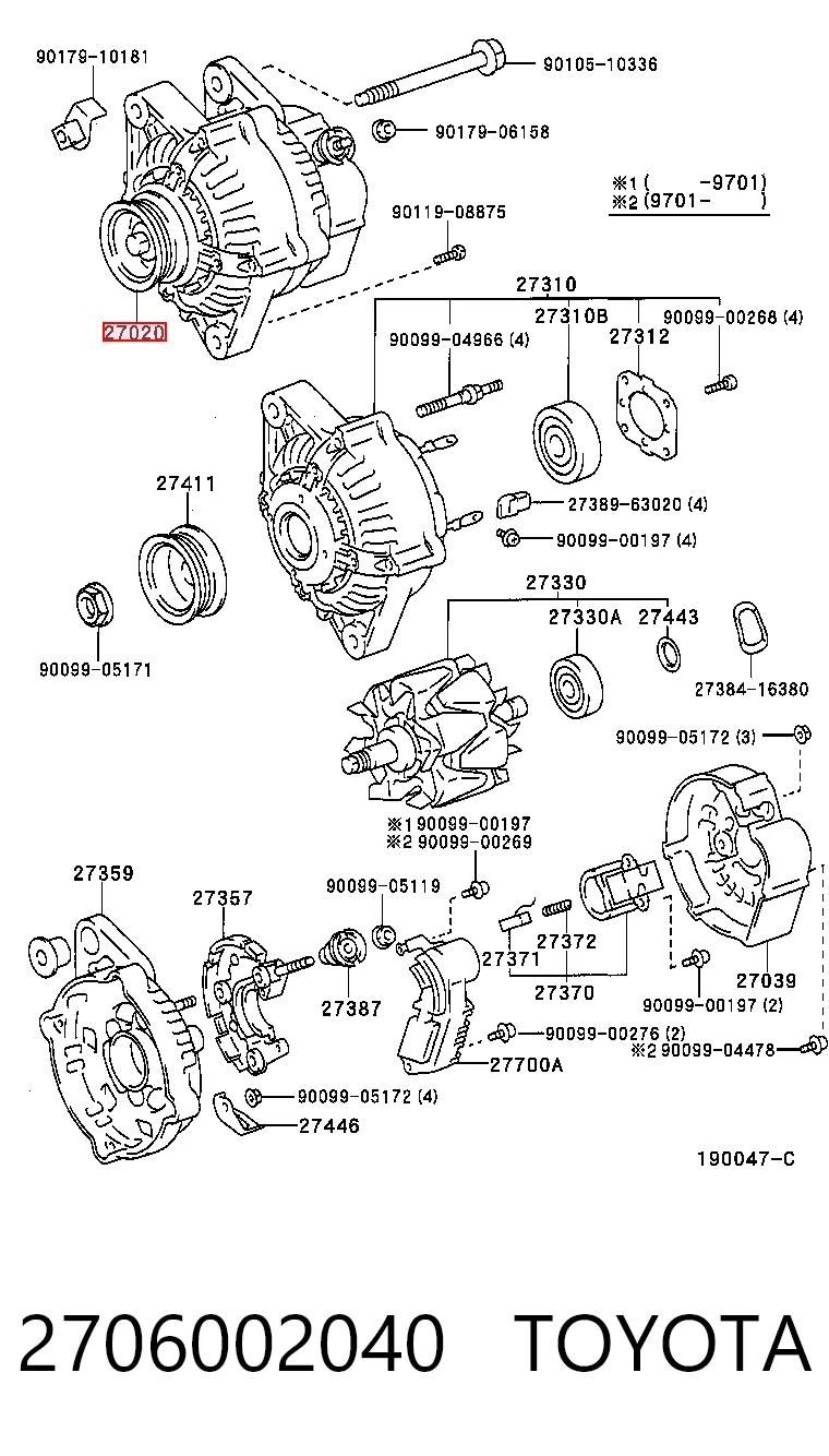  Alternator Toyota Carina 
