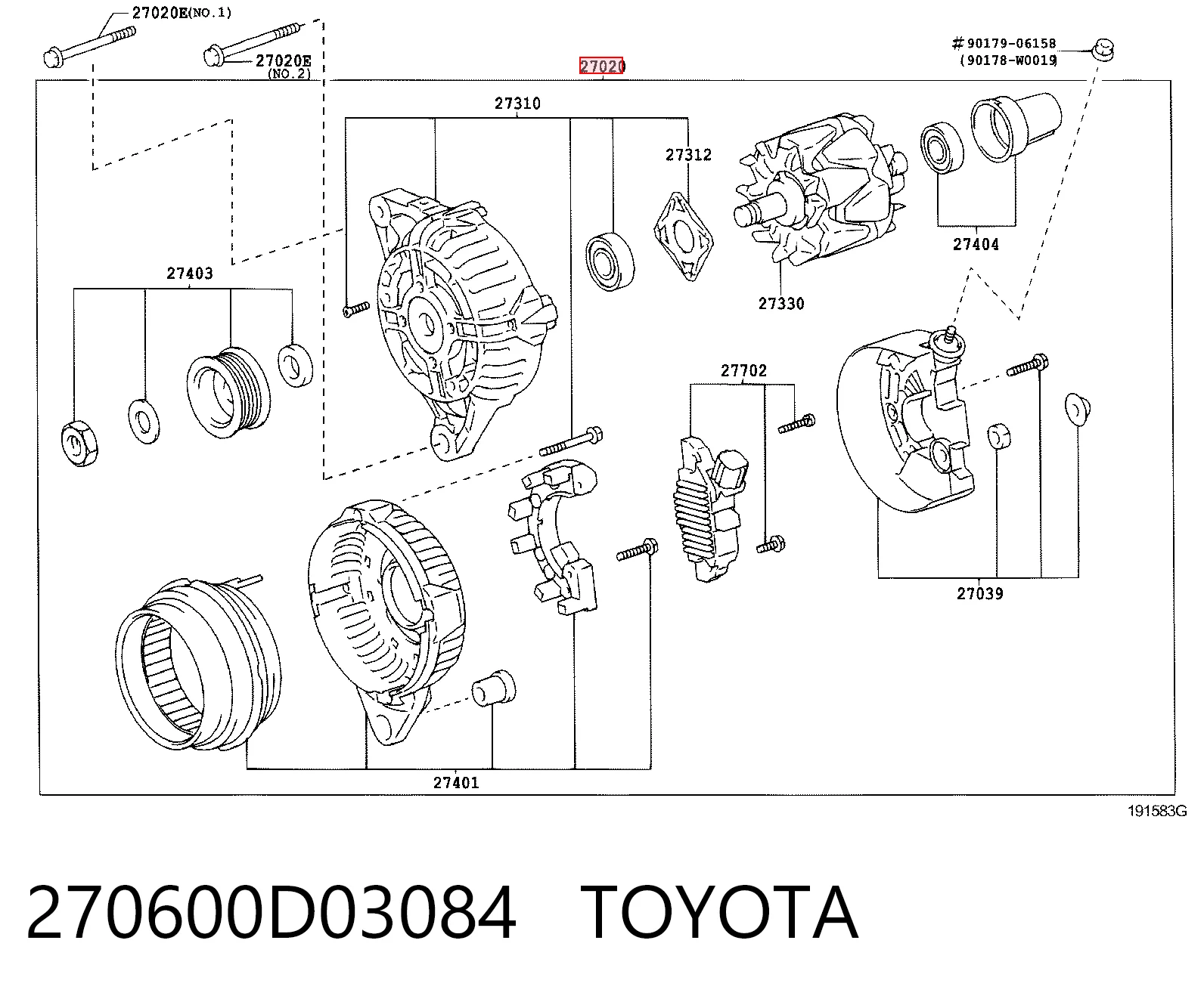 Do koszyka Alternator Toyota Avensis II T25
