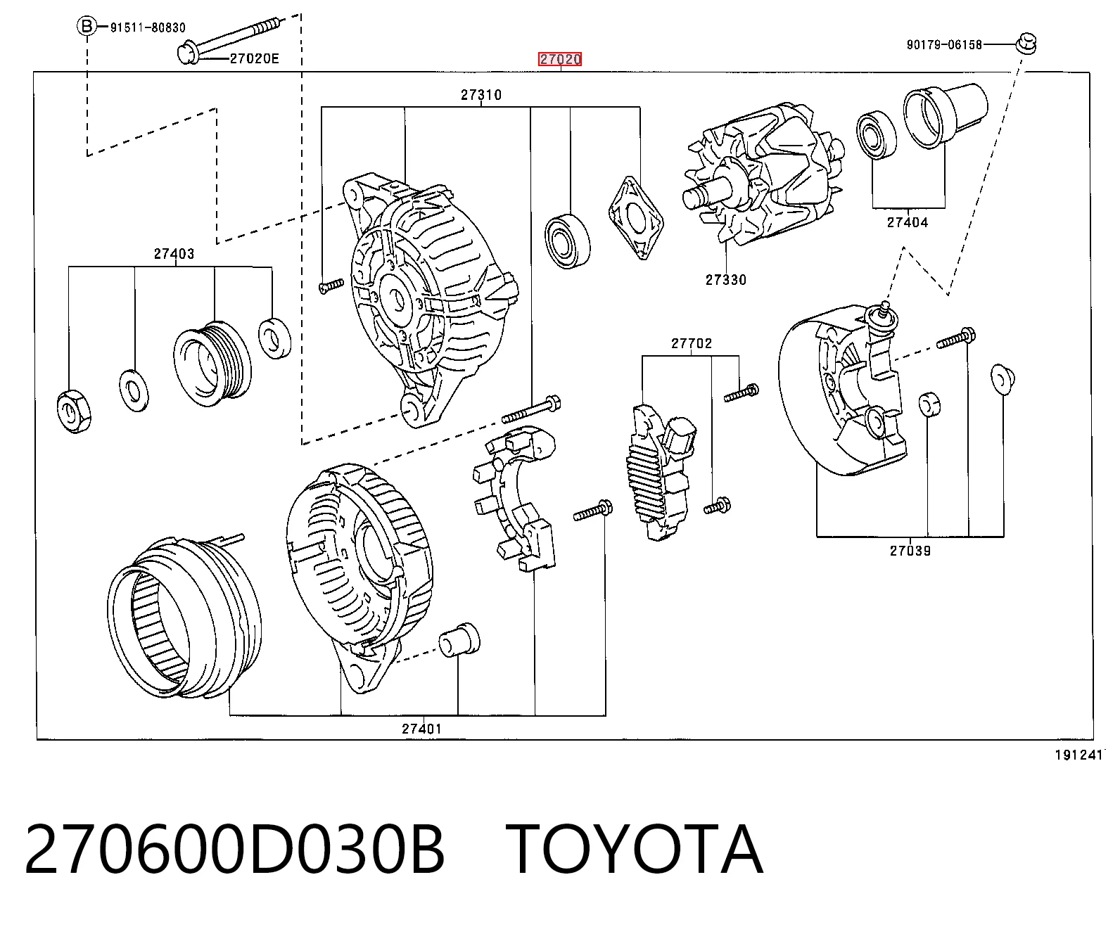 270600D030B Toyota Alternator