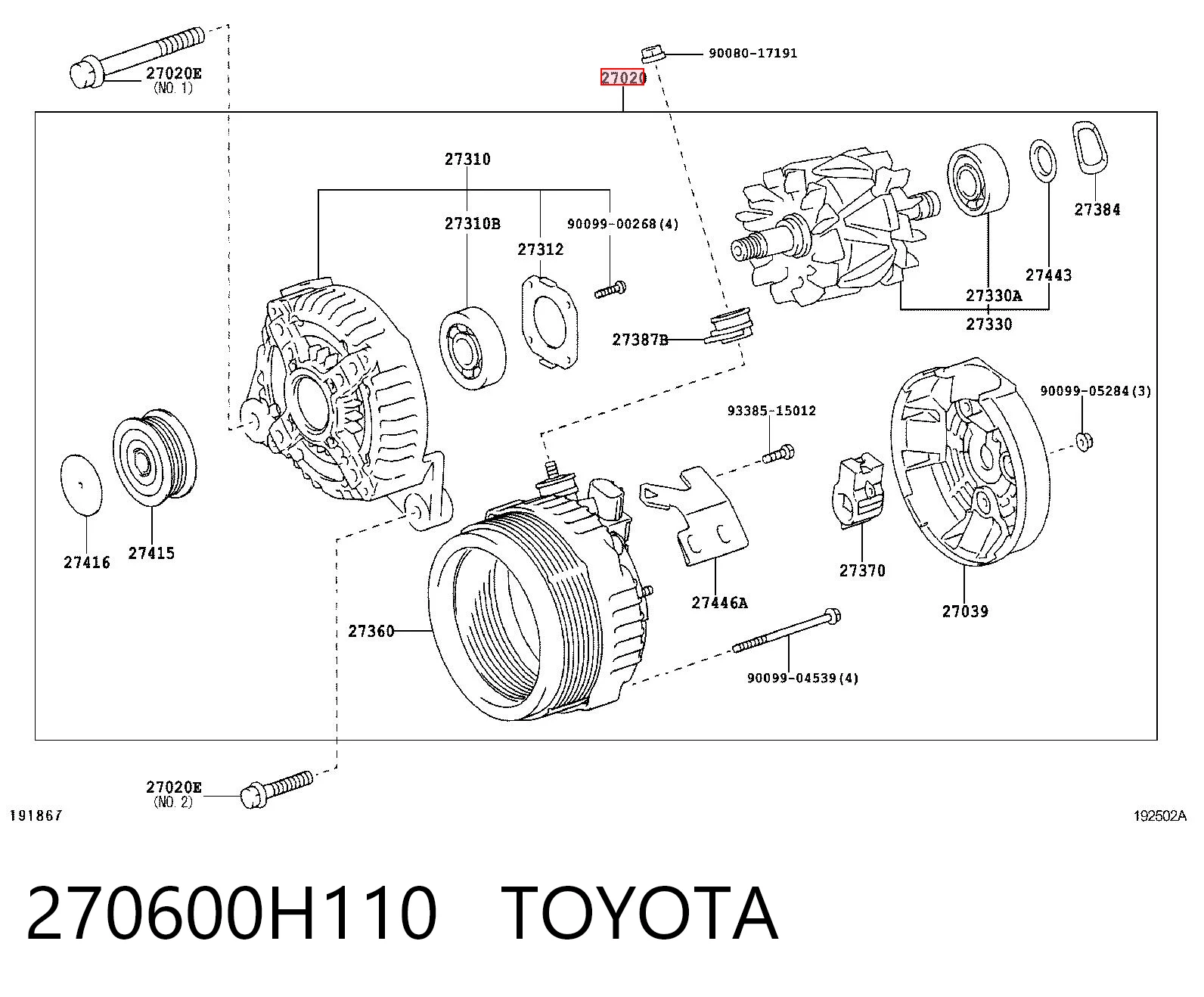Alternator do Pontiac Vibe  