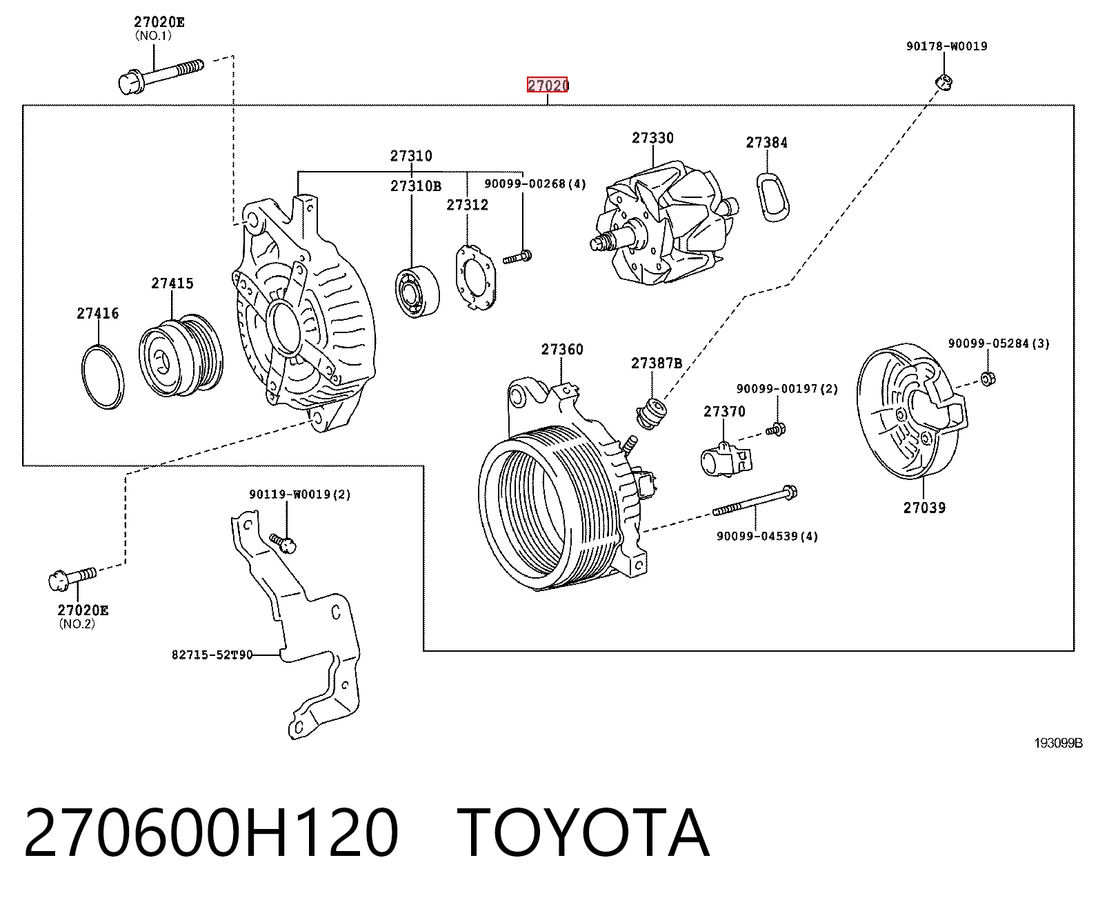 270600H120 Toyota Alternator