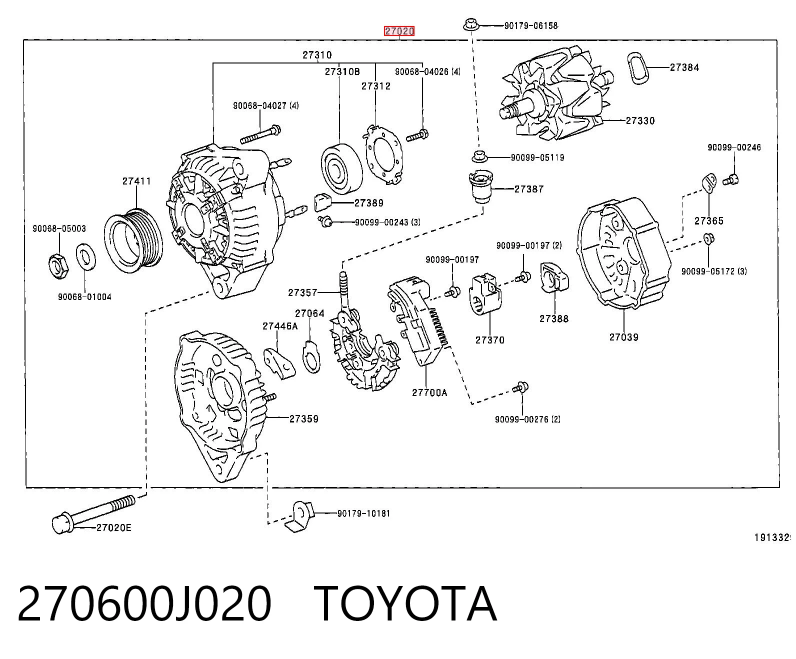 270600J020 Toyota Alternator