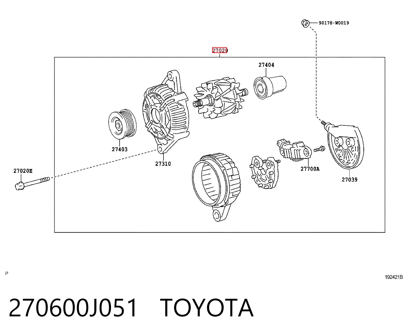 270600J051 Toyota Alternator