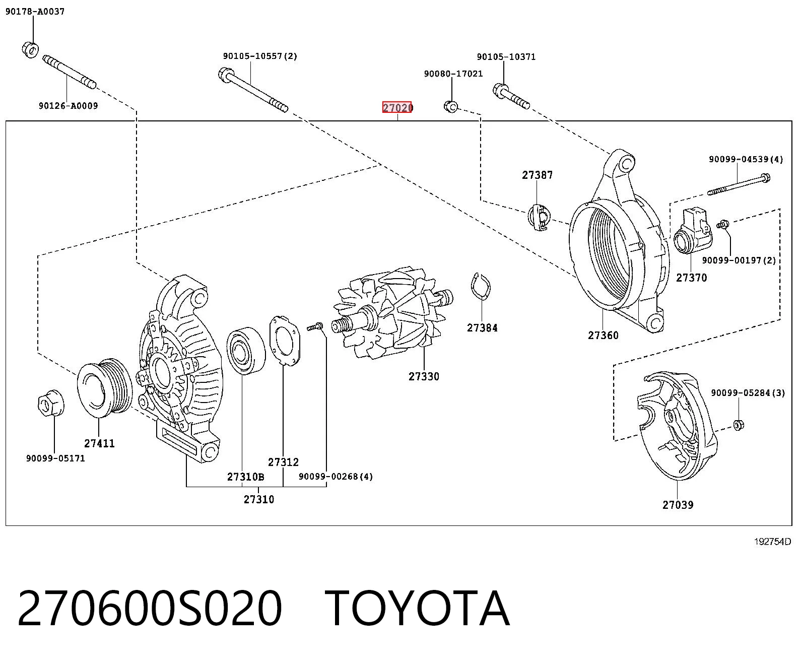 270600S020 Toyota Alternator