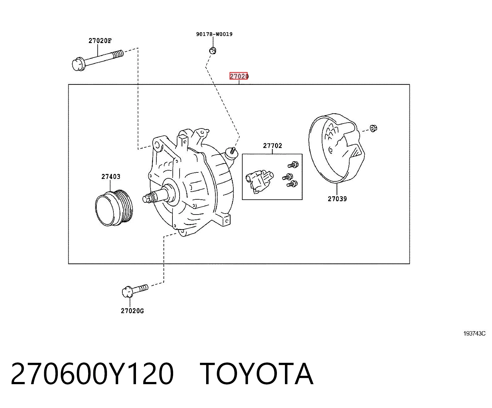 270600Y120 Toyota Alternator