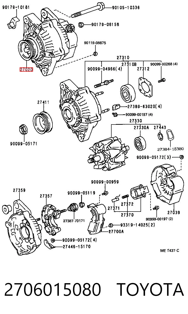 2706015080 Toyota Alternator