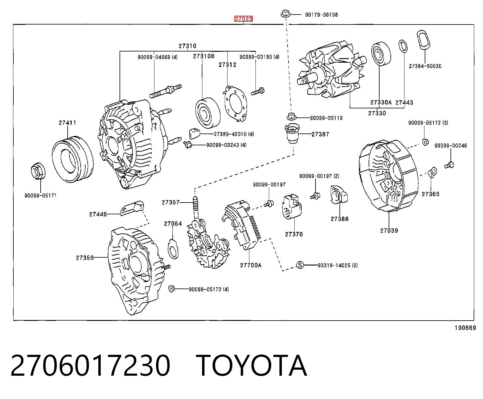 2706017230 Toyota Alternator