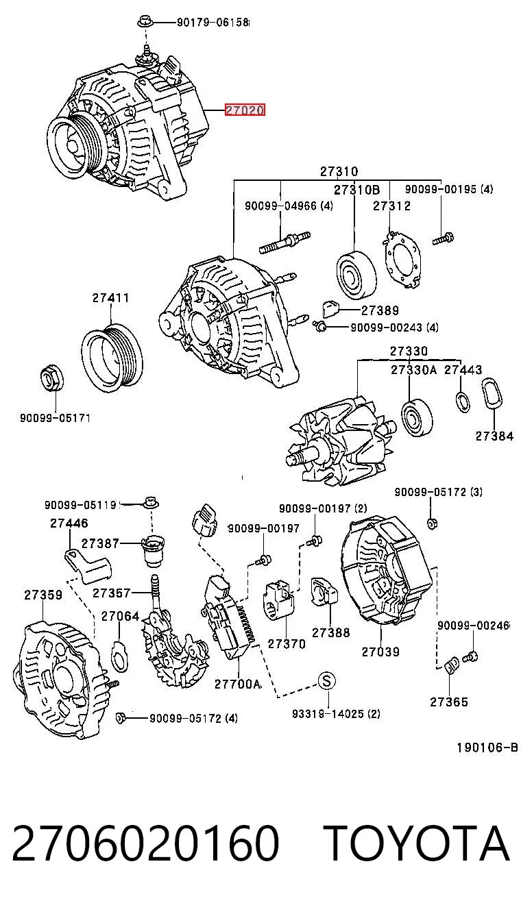 2706020160 Toyota Alternator