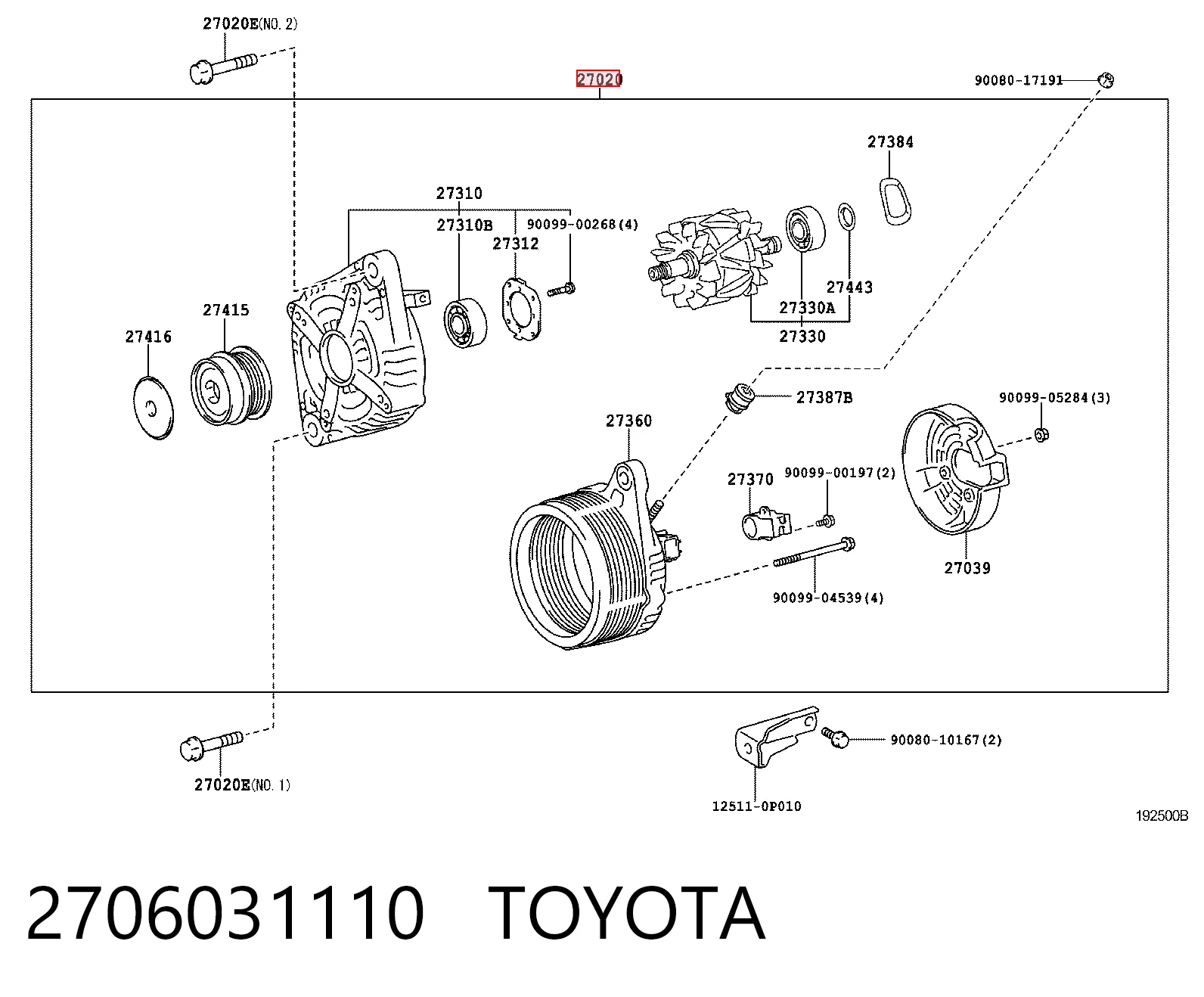 2706031110 Toyota Alternator