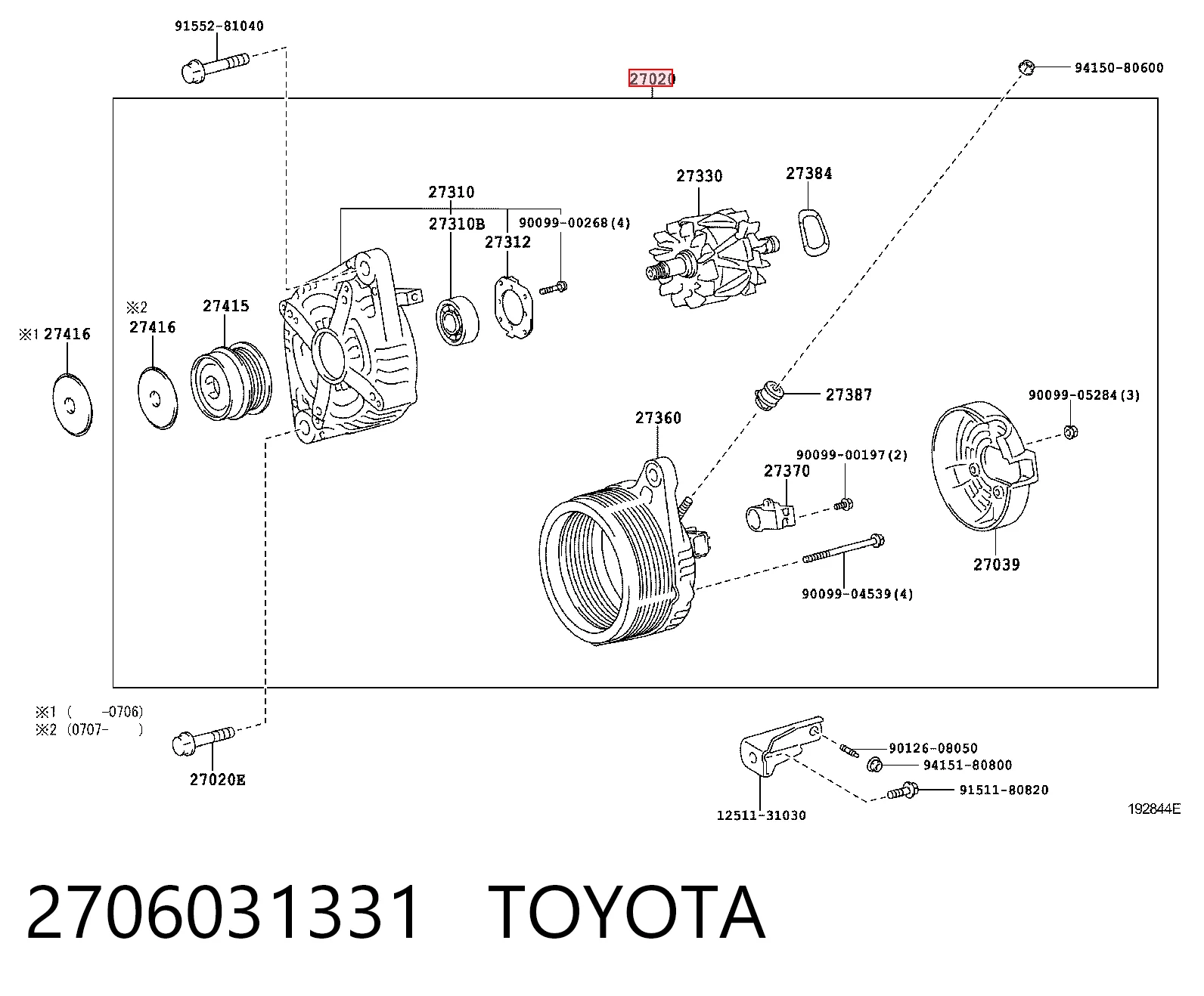Alternator do Toyota Highlander I HYBRID U2