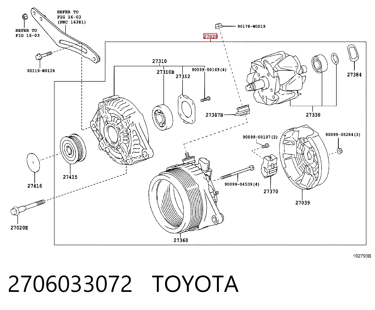 2706033072 Toyota Alternator