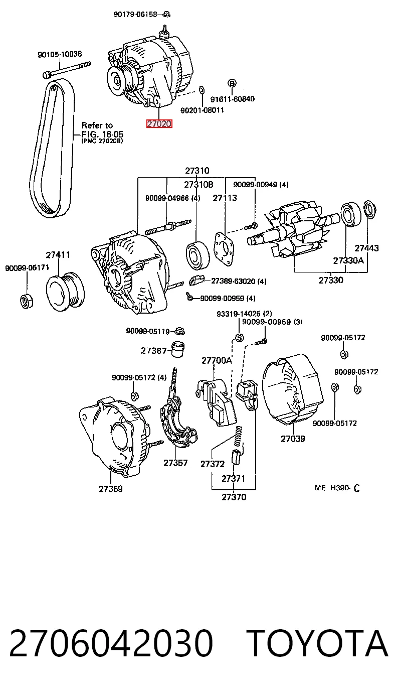 Alternator do Toyota Carina II T17