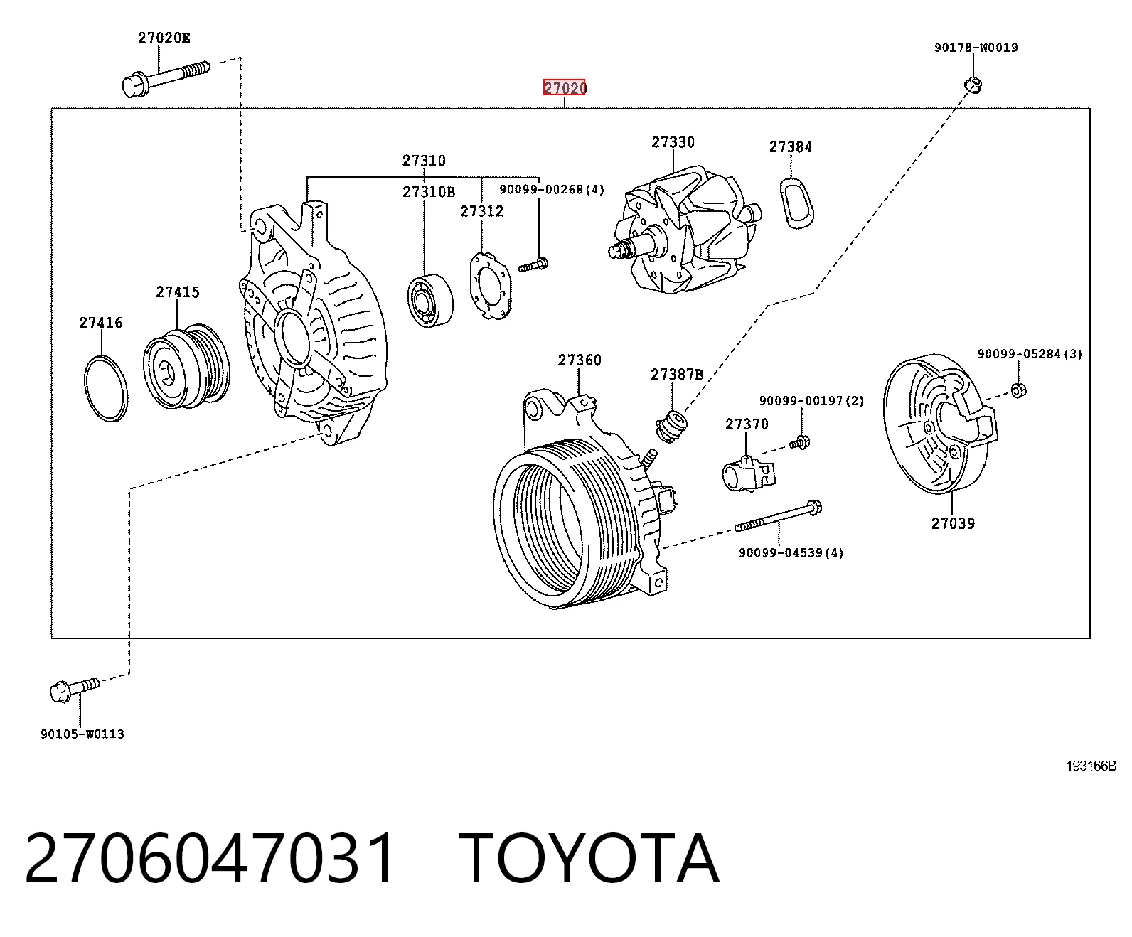 Alternator Toyota Corolla sedana (E18) (2013 - 2021) cena, od 159,09 USD