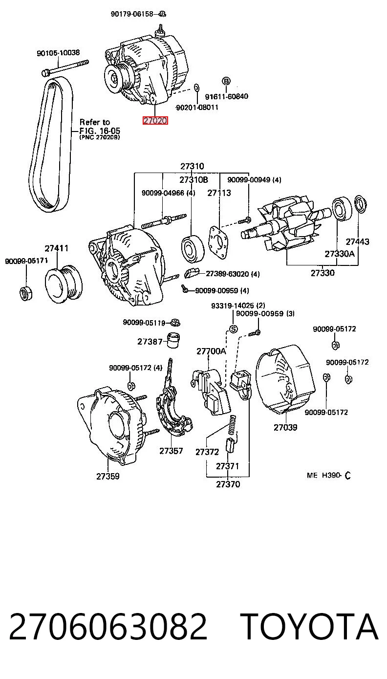 2706063082 Toyota Alternator