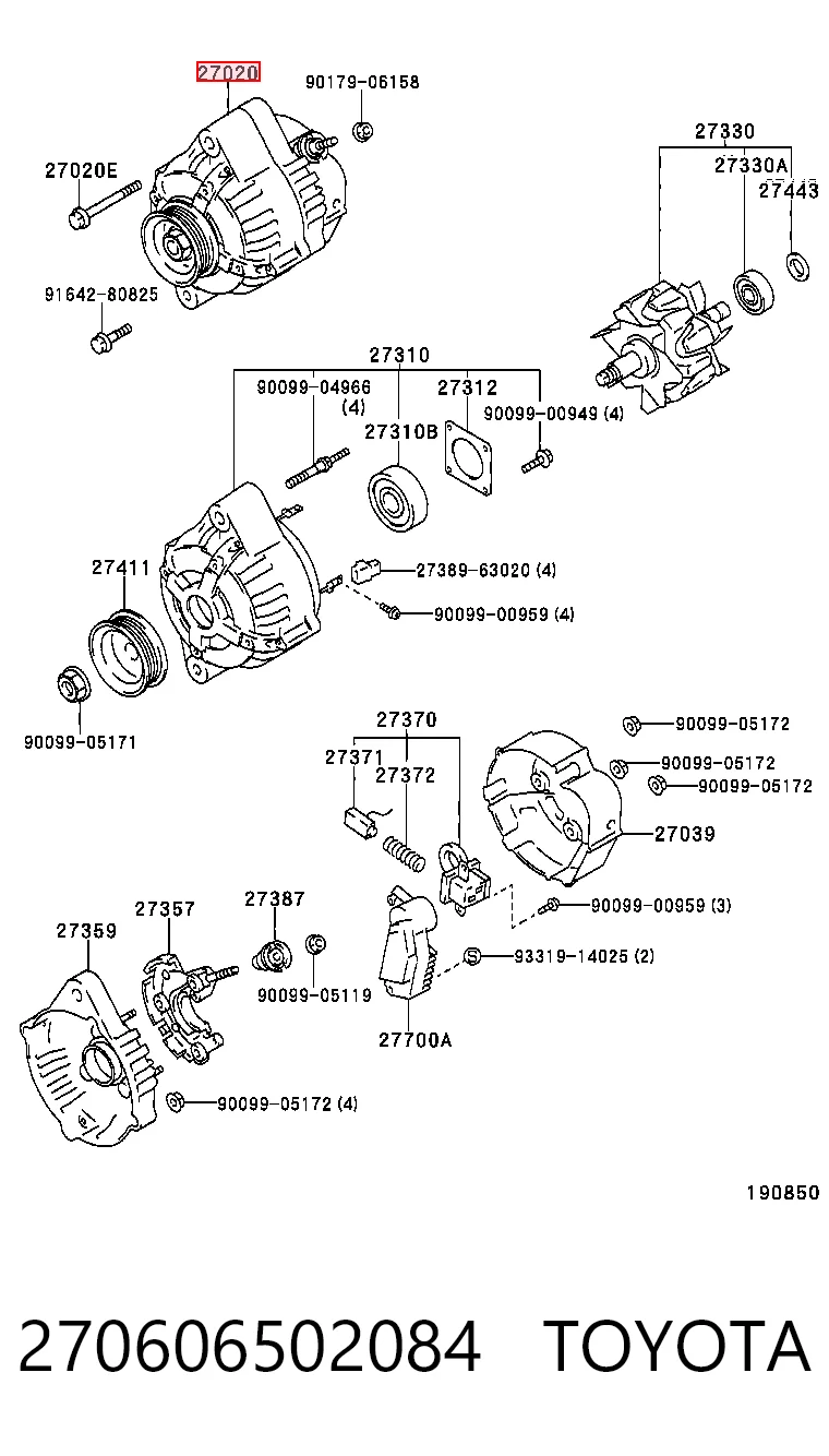 Alternator 270601608084 Toyota