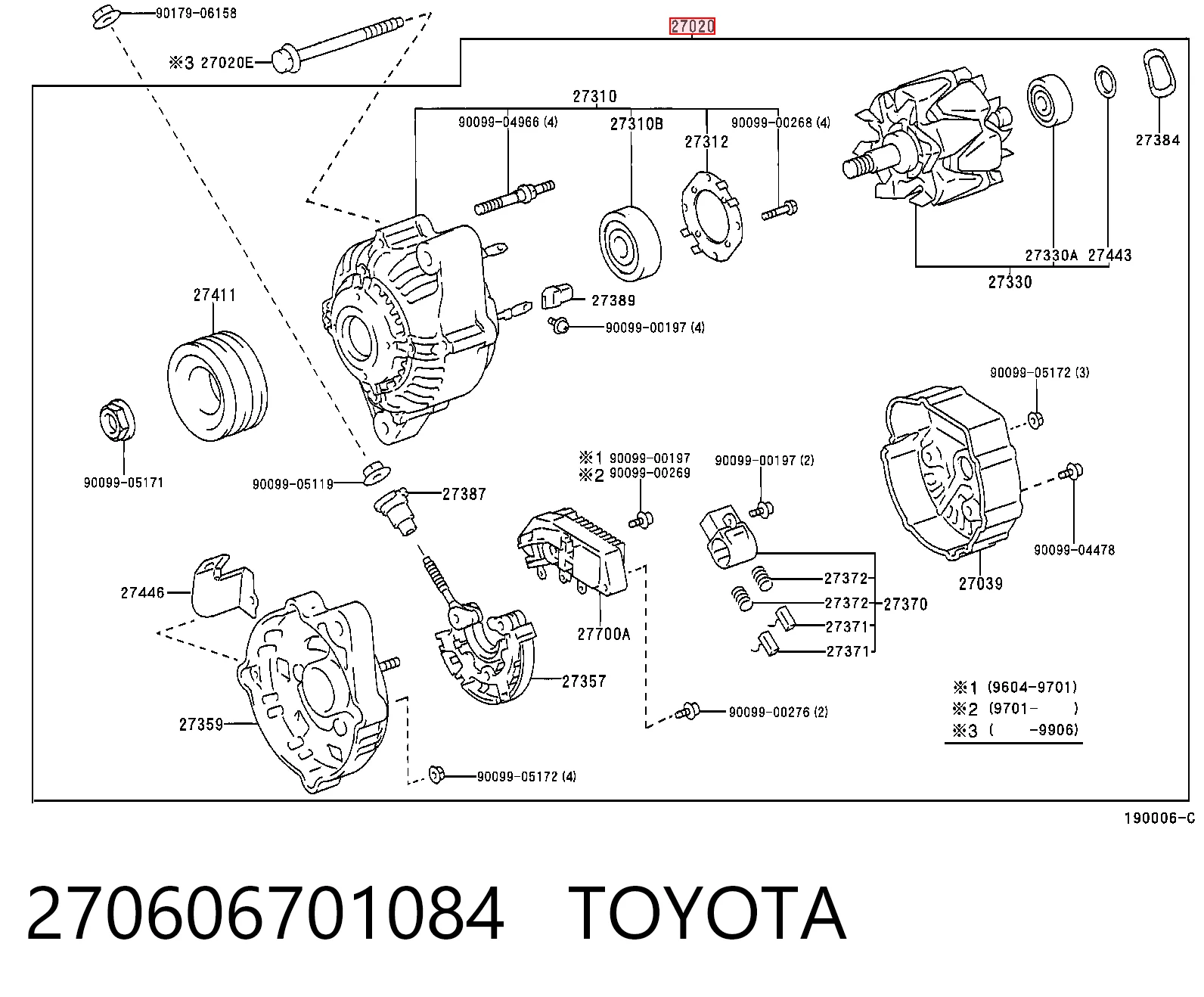 Alternator Toyota 4 Runner SUV (N130) (1987 - 1996) cena, od 181,33 USD