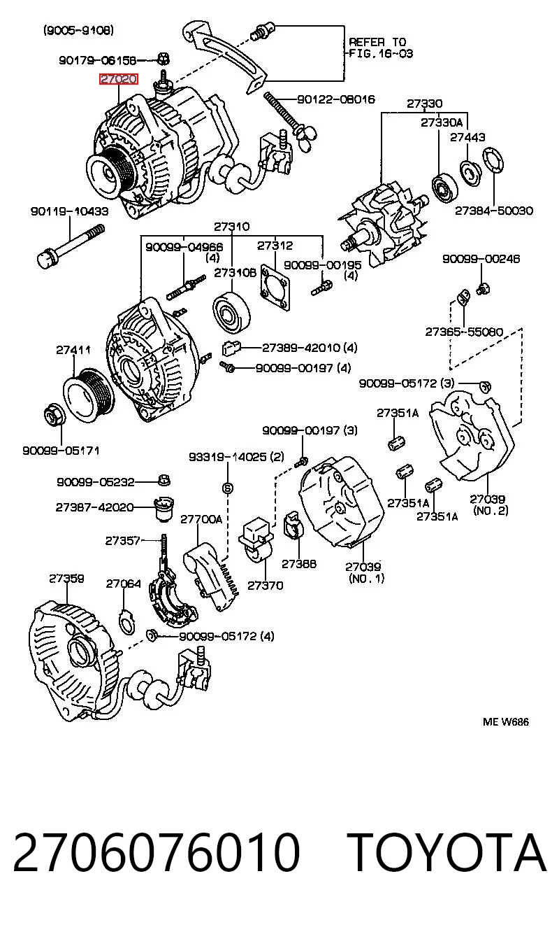 Alternator Toyota Previa minivan (TCR1, TCR2) (1990 - 2000) cena, od 711,81 USD