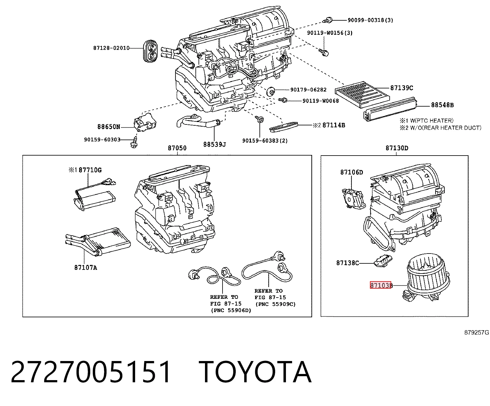 2727005151 Toyota Silniczek wentylatora nagrzewnicy (ogrzewacza wnętrza)