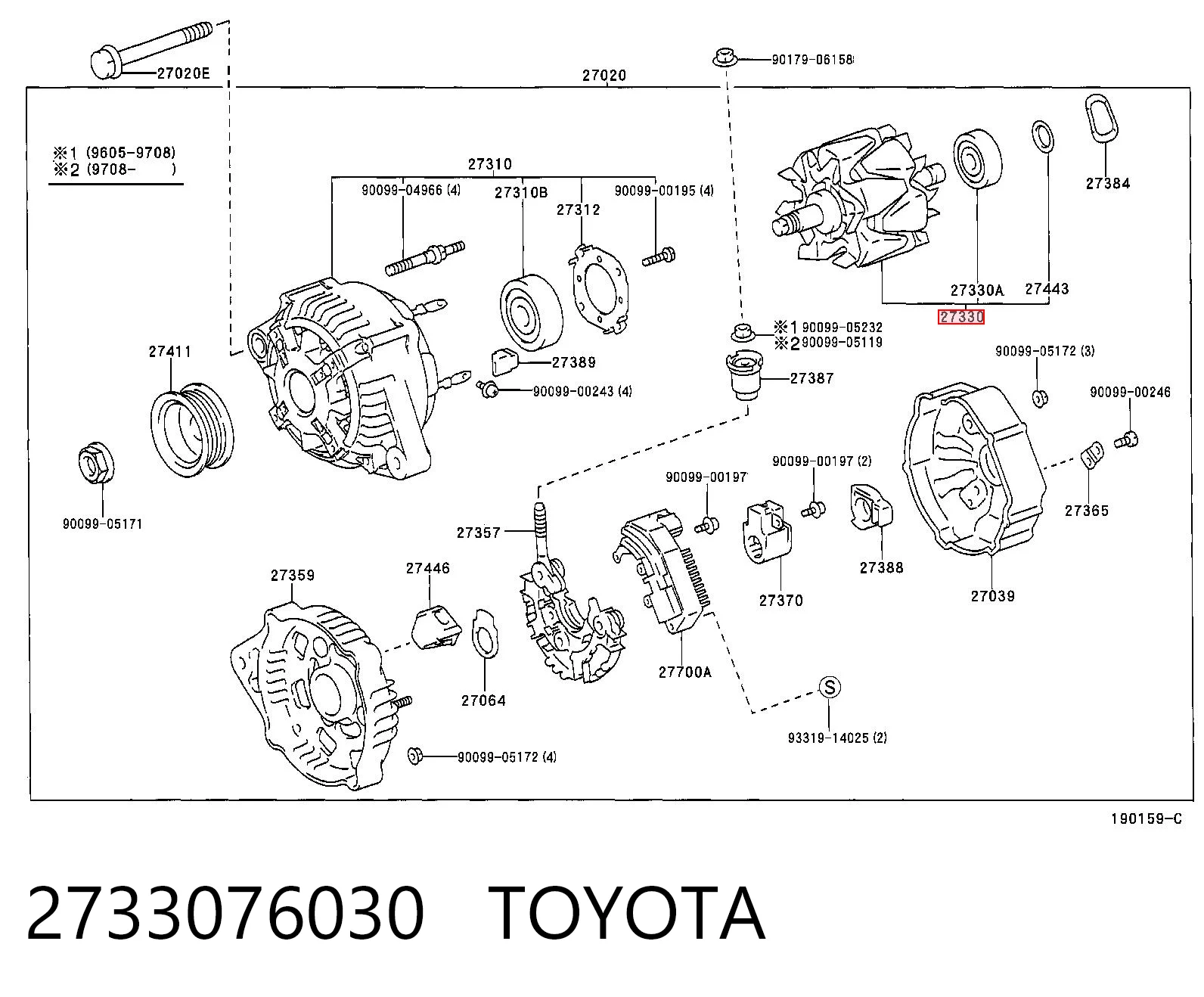  Wirnik alternatora Toyota Avensis 2