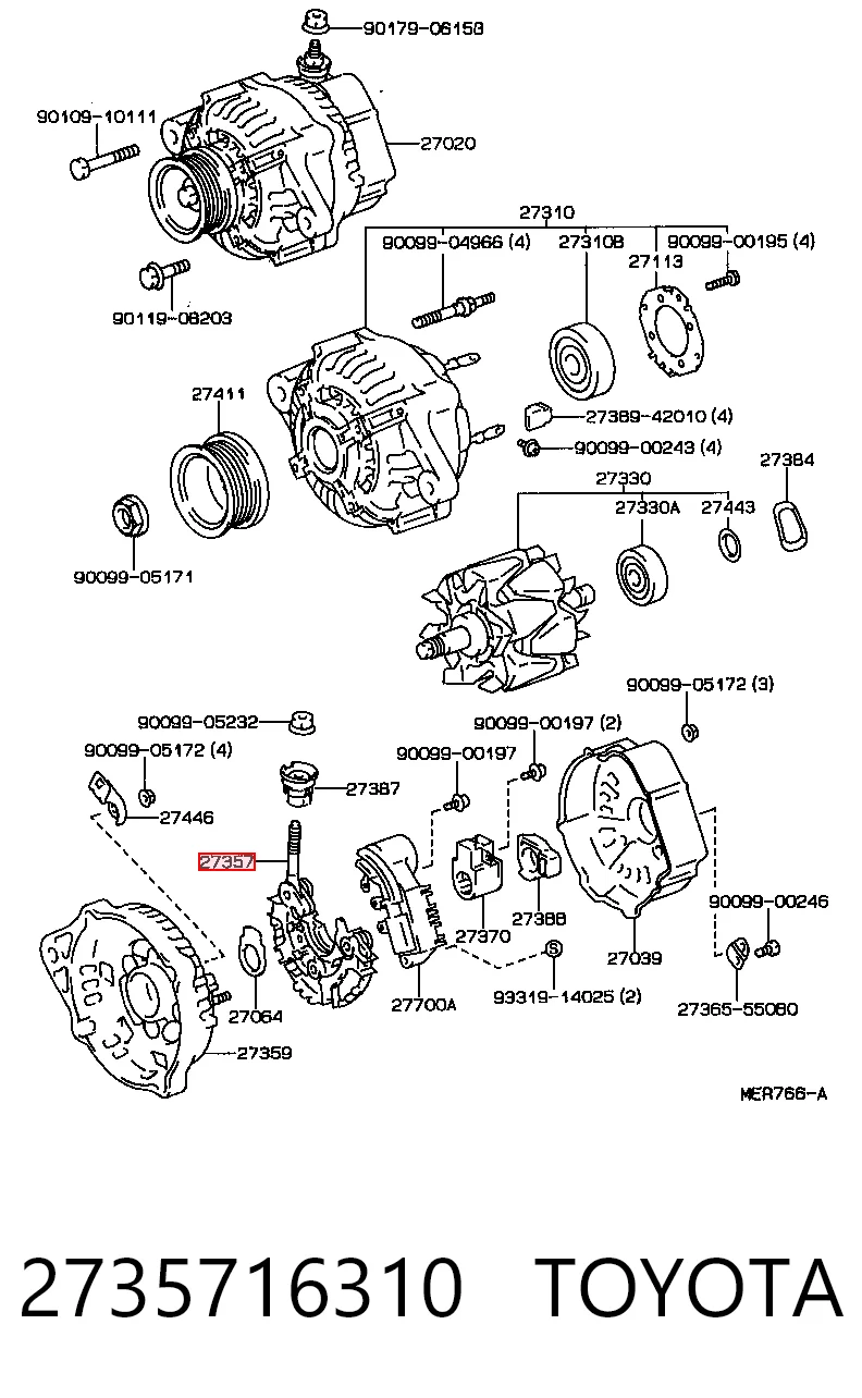 Mostek prostowniczy alternatora = Moster diodowy alternatora Toyota Camry III sedana (V10) (1991 - 1996) cena, od 26,05 USD