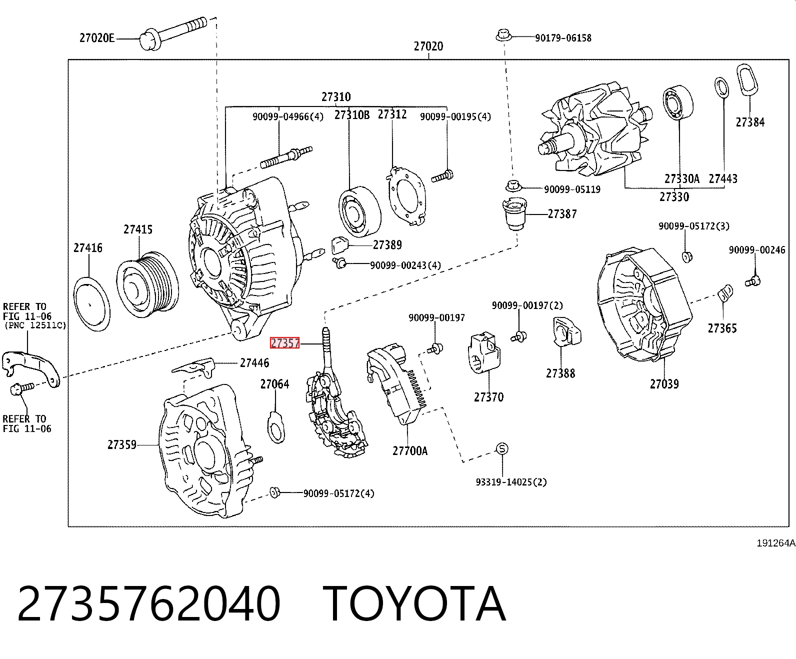 Mostek prostowniczy alternatora = Moster diodowy alternatora Toyota Camry III