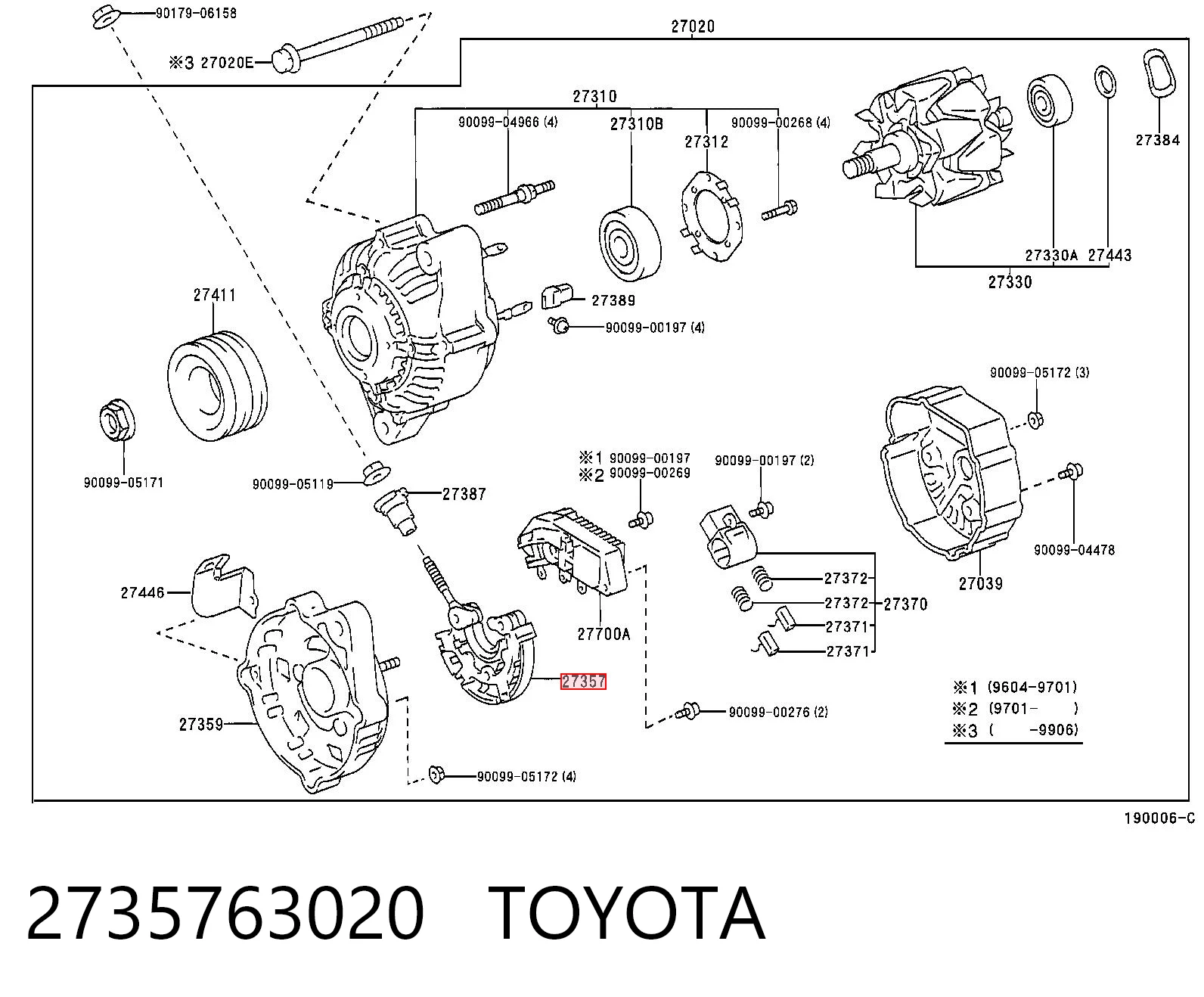  Mostek prostowniczy alternatora = Moster diodowy alternatora Volkswagen Transporter 