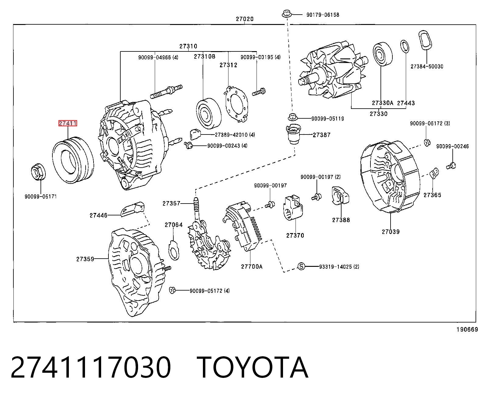 Koło pasowe alternatora Toyota Land Cruiser 80 SUV (J8) (1990 - 1998) cena, od 14,33 USD