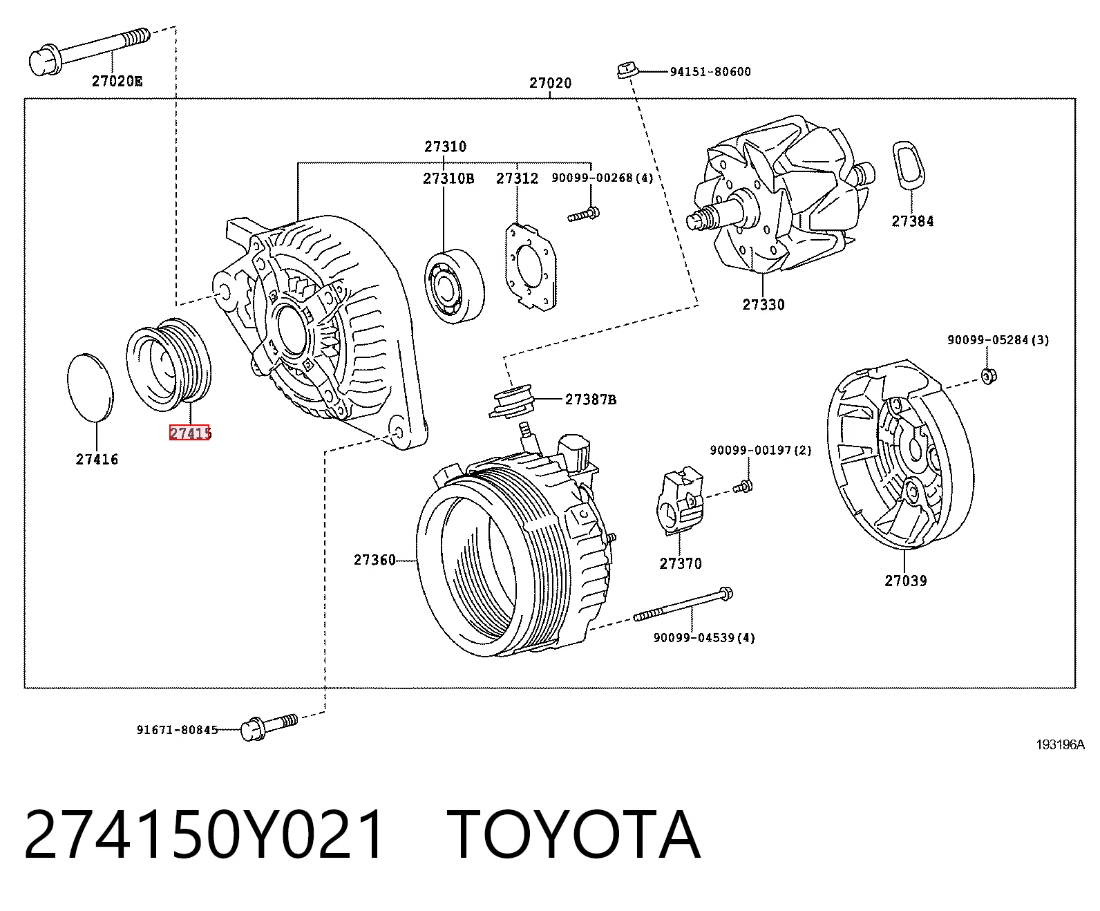  Koło pasowe alternatora Ford Mustang 6