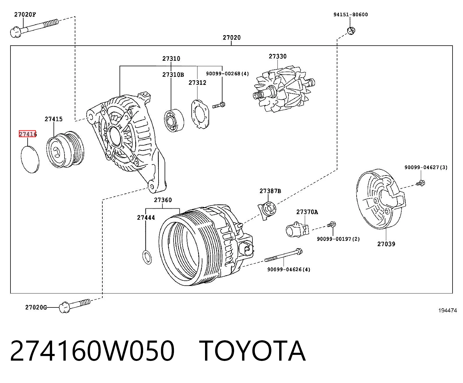 274160W050 Toyota