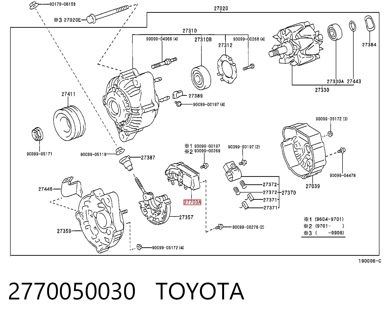 Regulator alternatora (przekaźnik ładowania) Toyota Camry III